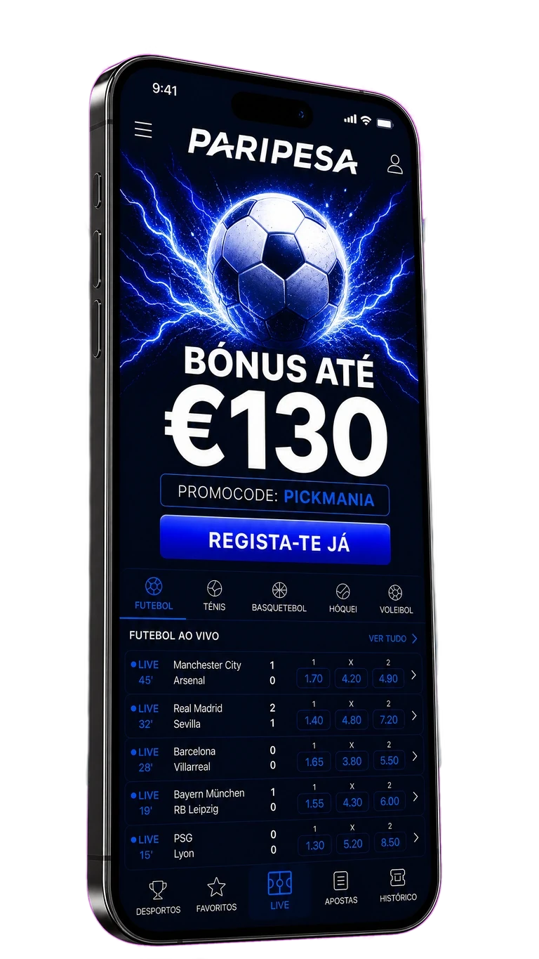 App móvel Paripesa em iPhone com bónus e código PICKMANIA