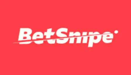 Logo Betsnipe, texto branco em itálico com linha de precisão em fundo vermelho