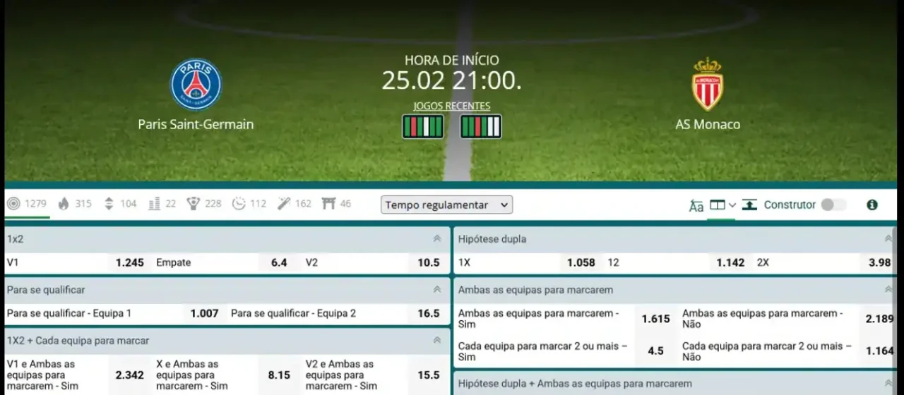 Mercados e odds da 22Bet: variedade de apostas em futebol com 1X2, Handicap e Total Asiático