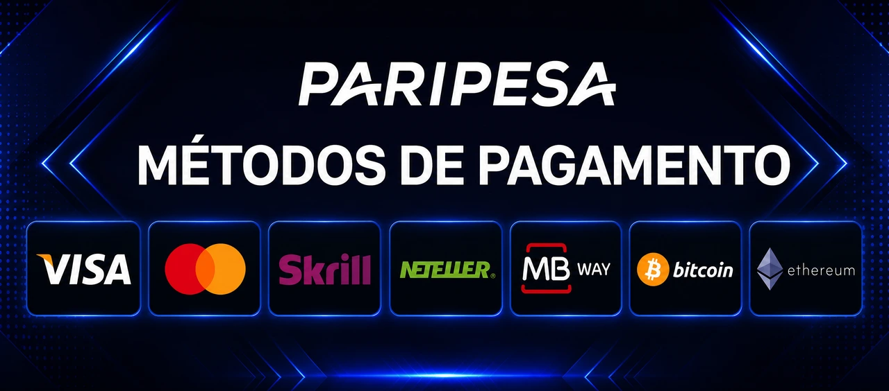 Métodos de depósito e levantamento Paripesa: MB Way, Skrill, Neteller, Revolut, Visa e Mastercard